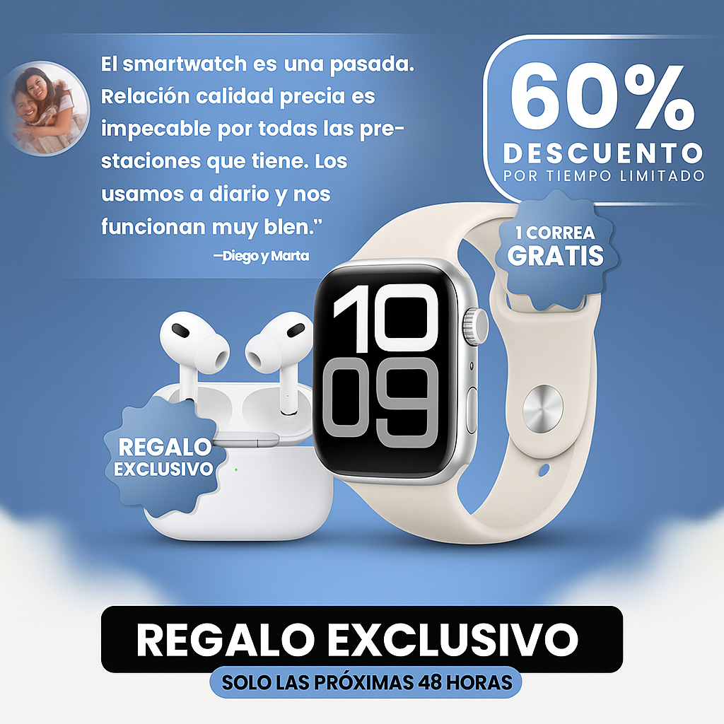 SMARTWATCH SERIE 10 + AURICULARES PRO ¡GRATIS! EDICIÓN ESPECIAL - Tiendacasa