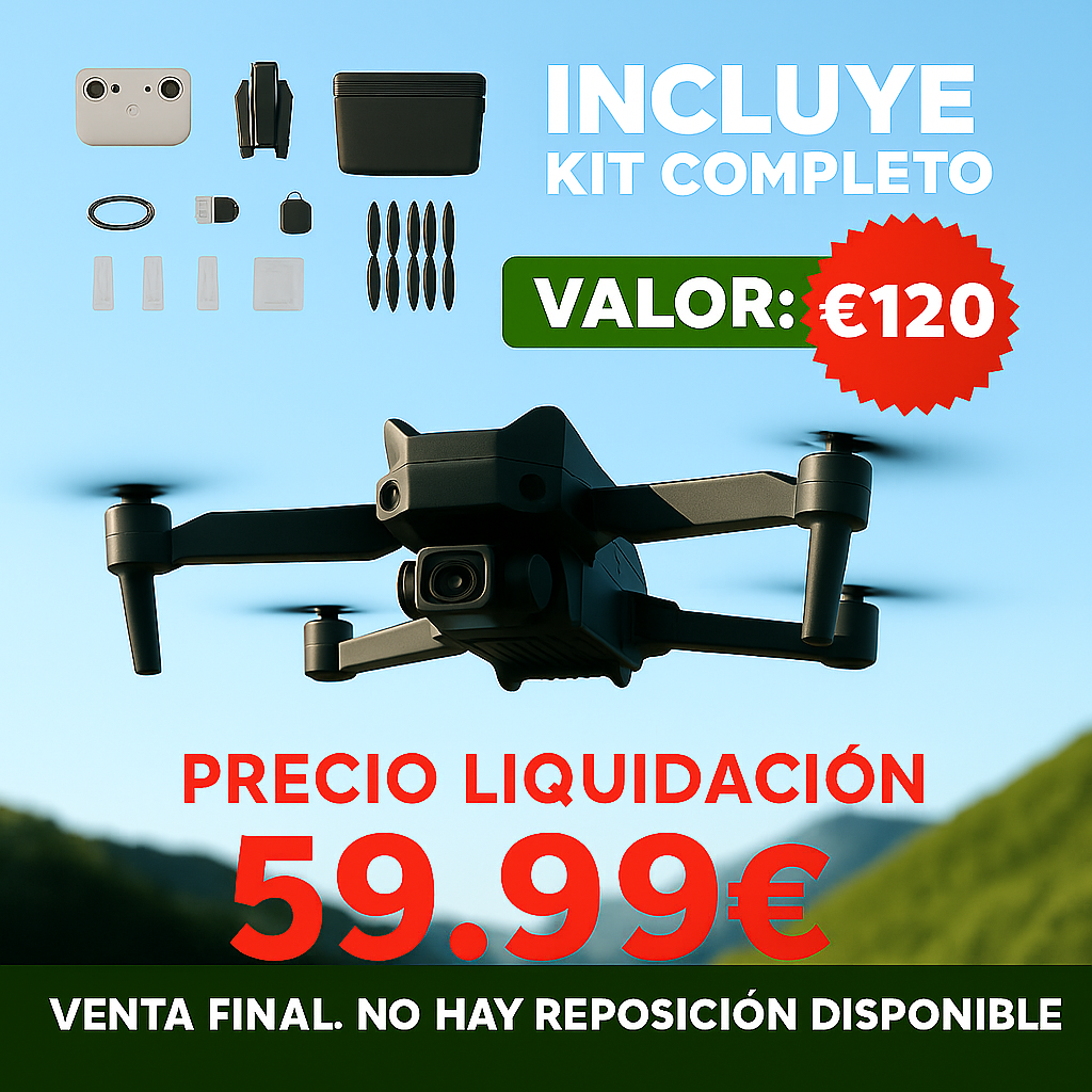 Dron con doble cámara 4K + Maletín Gratis - Tiendacasa
