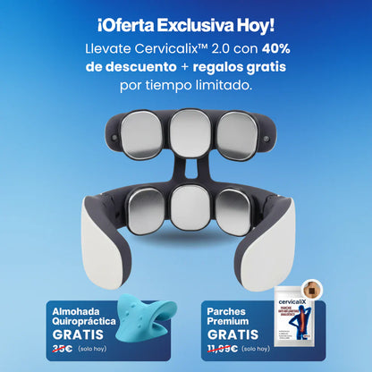 Masajeador Cervicalix Pro 2.0™ + Almohada Quiropráctica + Parches (GRATIS) - Tiendacasa