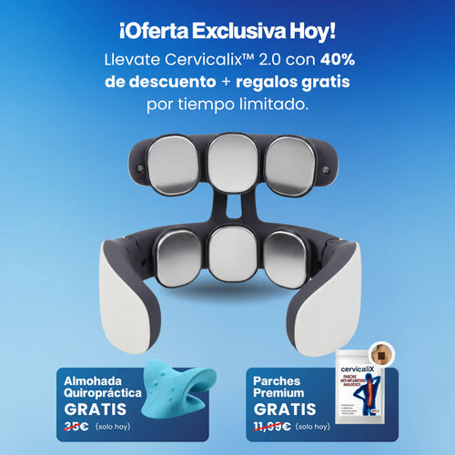 Masajeador Cervicalix Pro 2.0™ + Almohada Quiropráctica + Parches (GRATIS) - Tiendacasa