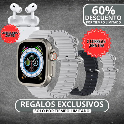 SmartWatch ULTRA PRO + 2 Correas y Auriculares Pro ¡GRATIS! | Edición Especial - Tiendacasa