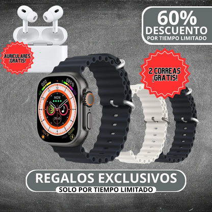 SmartWatch ULTRA PRO + 2 Correas y Auriculares Pro ¡GRATIS! | Edición Especial - Tiendacasa