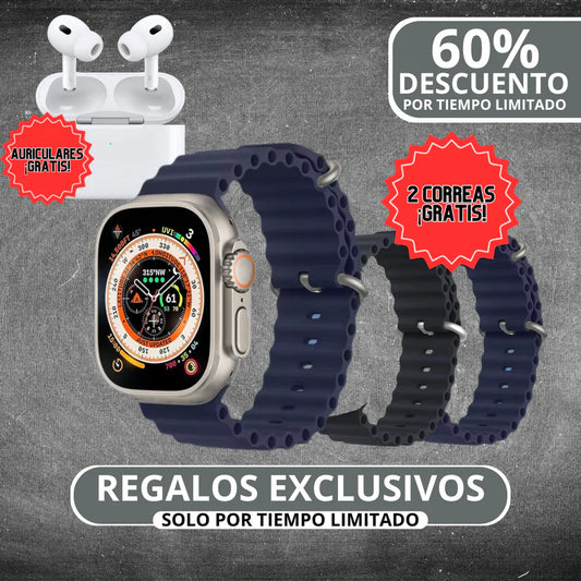 SmartWatch ULTRA PRO + 2 Correas y Auriculares Pro ¡GRATIS! | Edición Especial - Tiendacasa