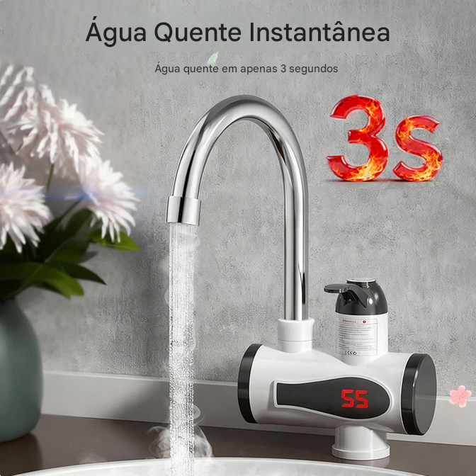 Torneira elétrica instantânea de água quente, segura e prática.